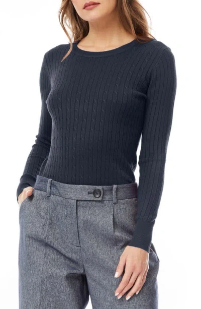 By Design Cable Stitch Sweater In Navy