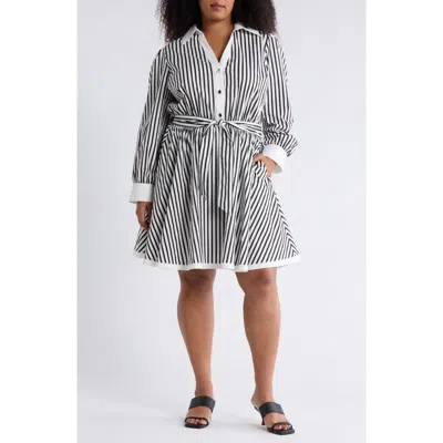 By Design Candy Stripe Long Sleeve Shirtdress In Multi
