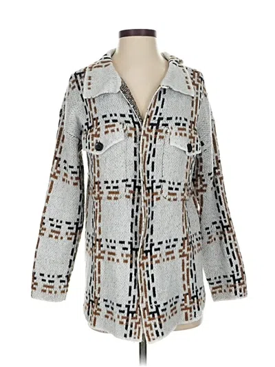 Pre-owned By Design Cardigan Sweater In Silver