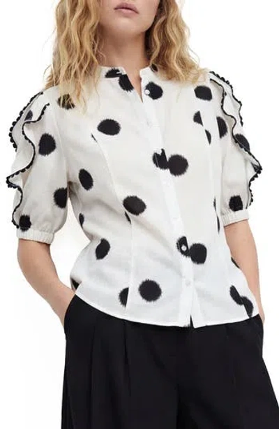 By Design Dot Print Top In White