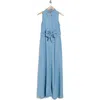 By Design Evangeline Sleeveless Chambray Shirtdress In Med Chambray