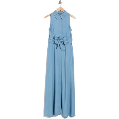 By Design Evangeline Sleeveless Chambray Shirtdress In Med Chambray