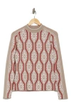 By Design Eve Windowpane Jacquard Sweater In Flower Geo