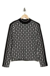 By Design Eve Windowpane Jacquard Sweater In Square Geo