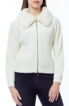 By Design Faux Fur Collared Jacket In Gardenia