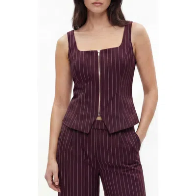 By Design Fernanda Stripe Zip-up Top In Purple