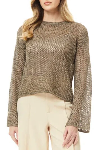 By Design Fina Metallic Pullover In Brown