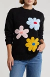 By Design Fleur Oversize Sweater In Black