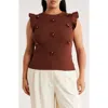 By Design Florina Embellished Sweater In Brown