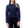 By Design Franca Bouclé Cardigan In Navy Blazer