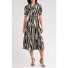 By Design Grace Button Front Midi Dress In Contrast Zebra
