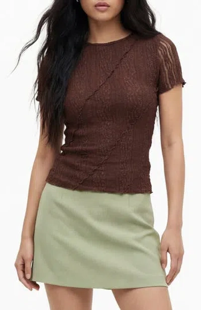 By Design Gumdrop Textured T-shirt In Brown