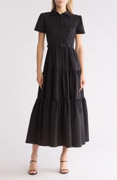 By Design Hailey Western Maxi Shirtdress In Black