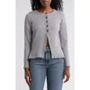 By Design Halsey Tipped Cardigan In Light Grey Heather