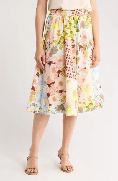 By Design Hanni Printed Midi Skirt In Multi