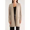 By Design Hudson Mid Thigh Lightweight Cardigan In Brown