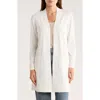 By Design Hudson Mid Thigh Lightweight Cardigan In White