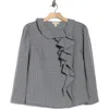 By Design Iconic Plaid Ruffle Top In Gray