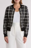 By Design Jenny Double Knit Bomber Jacket In Eve Windowpane