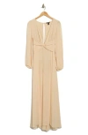 By Design Journey Semi Sheer Maxi Dress In Sand