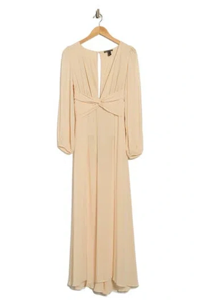 By Design Journey Semi Sheer Maxi Dress In Sand