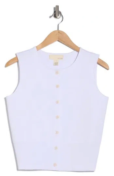 By Design Julianna Button Front Sweater Vest In White