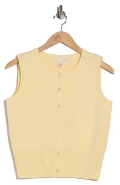 By Design Julianna Button Front Sweater Vest In Yellow