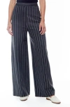 By Design Julianna Ponte Pants In Charcoal Grey/white Pinstripe