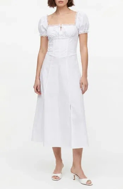 By Design Juniper Lace Trim Midi Dress In White