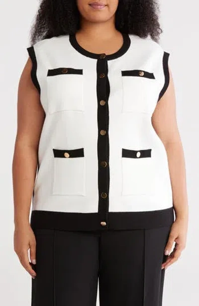 By Design Kaia Sleeveless Sweater In White