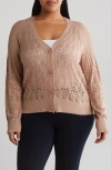 By Design Karina Crochet Cardigan In Taupe A/ S