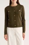 By Design Keira Chest Pocket Cardigan In Green