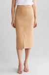 By Design Kim Ponte Pencil Skirt In Camel