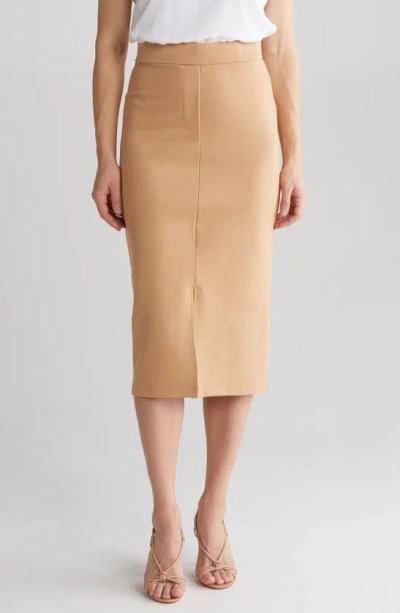 By Design Kim Ponte Pencil Skirt In Camel