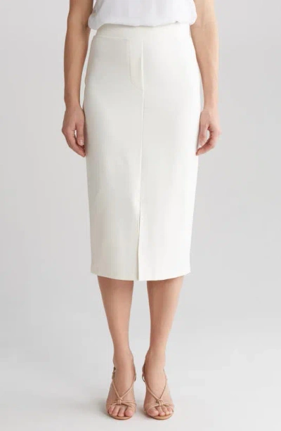 By Design Kim Ponte Pencil Skirt In White