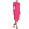 By Design Lace Long Sleeve Midi Dress In Pink