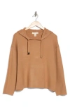 By Design Lia Hooded Pullover In Camel