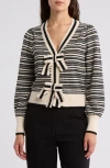 By Design Lollipop Bow Cardigan Sweater In Black