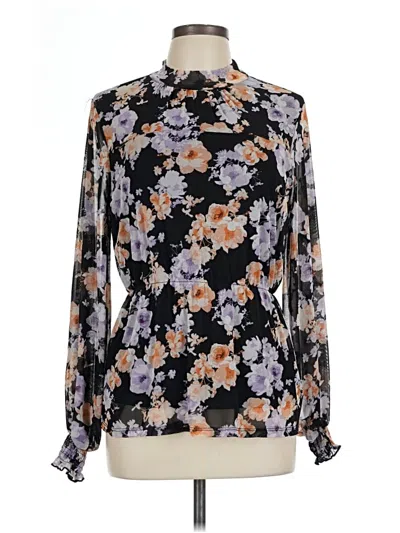 Pre-owned By Design Long Sleeve Blouse In Black