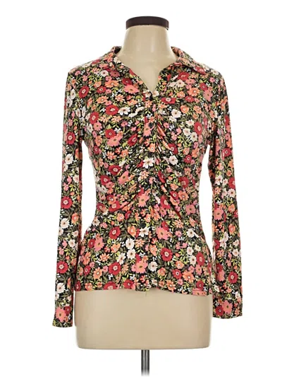 Pre-owned By Design Long Sleeve Blouse In Black