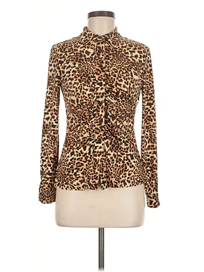 Pre-owned By Design Long Sleeve Blouse In Brown