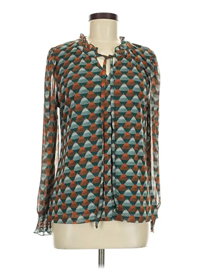 Pre-owned By Design Long Sleeve Blouse In Teal