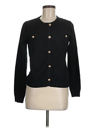 Pre-owned By Design Long Sleeve Top Black Mock Neckline Tops