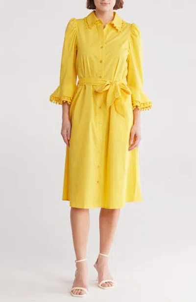 By Design Lucia Stretch Cotton Poplin Shirtdress In Solar Power