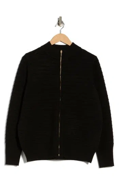 By Design Mason Zip Cardigan In Black