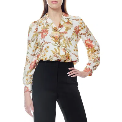 By Design Matilda Floral Long Sleeve Button-up Shirt In Spring Forest