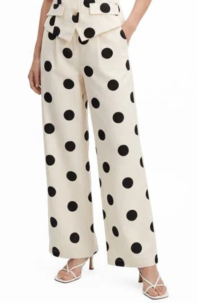 By Design Maude Polka Dot Wide Leg Pants In Neutral