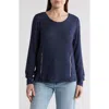 By Design Mavis Zip Pocket Pullover In Navy