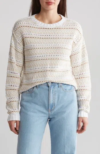 By Design May Tonal Sweater In Bright White/almond Milk