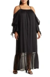 By Design Mira Cold Shoulder Maxi Dress In Black